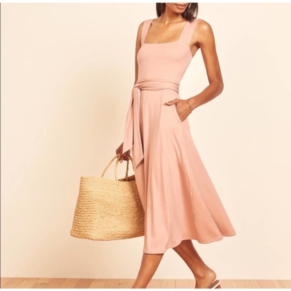 Reformation Helina Dress in Blush - Picture 1 of 11